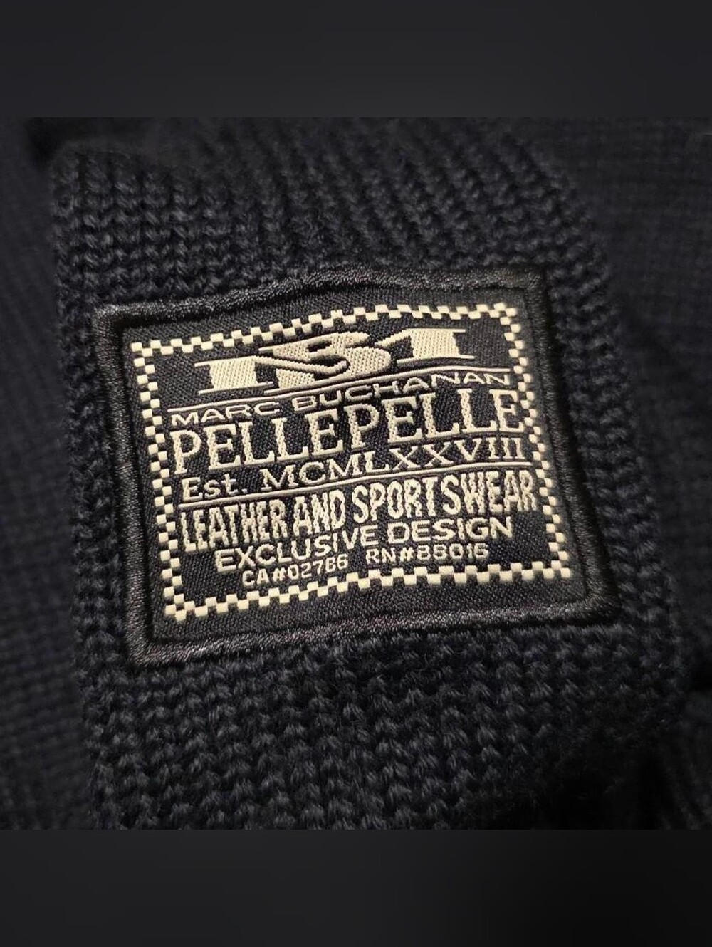 Vintage Pelle Pelle Marc Buchanan Knit Sweater 90s Y2K Embroidered Wool Blend XL - Picture 7 of 8